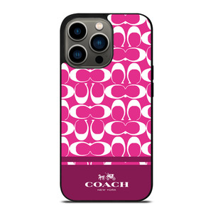 COACH NEW YORK PINK BLACK iPhone 13 Pro Case Cover